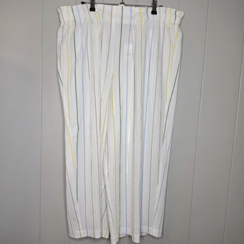 NWT C Est 1946 Ankle Capris Wide Leg Size 18/20W Multi Color Elastic Waist
